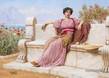 Tranquilité néoclassique dame John William Godward Peinture à l'huile